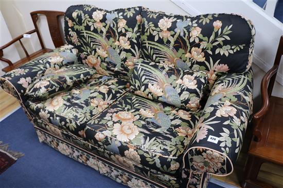 An upholstered settee, W.160cm